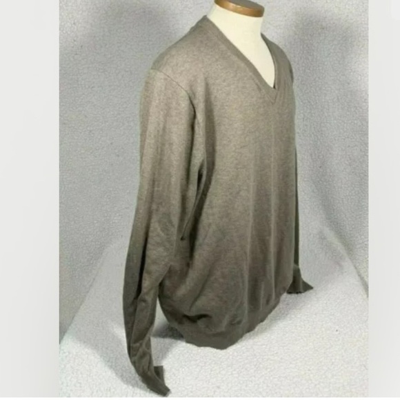 Tommy Hilfiger Men’s Premium Cotton High V Neck Pullover Tan Sweater size XXL - Picture 4 of 6